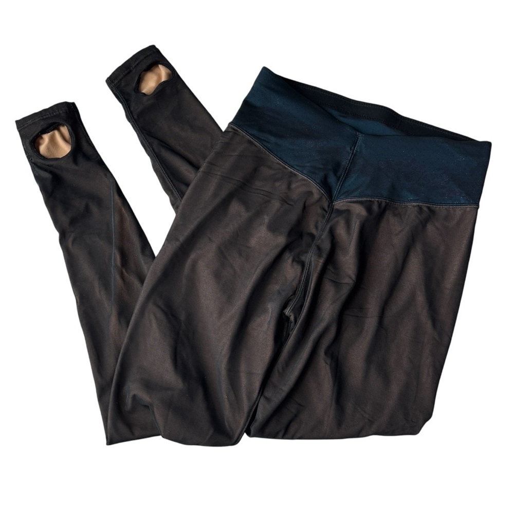 MFaux translucent Black & clear skin winter Leggings, illusion of bare legging